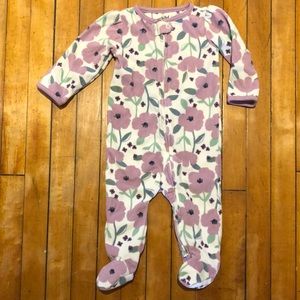 Light Purple Floral Print Fleece Sleeper